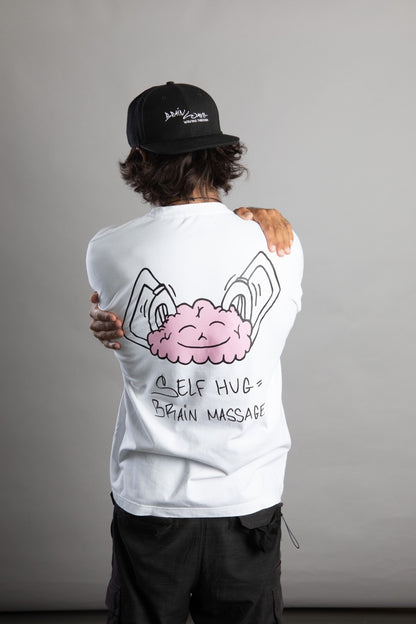 White Self Hug T-Shirt
